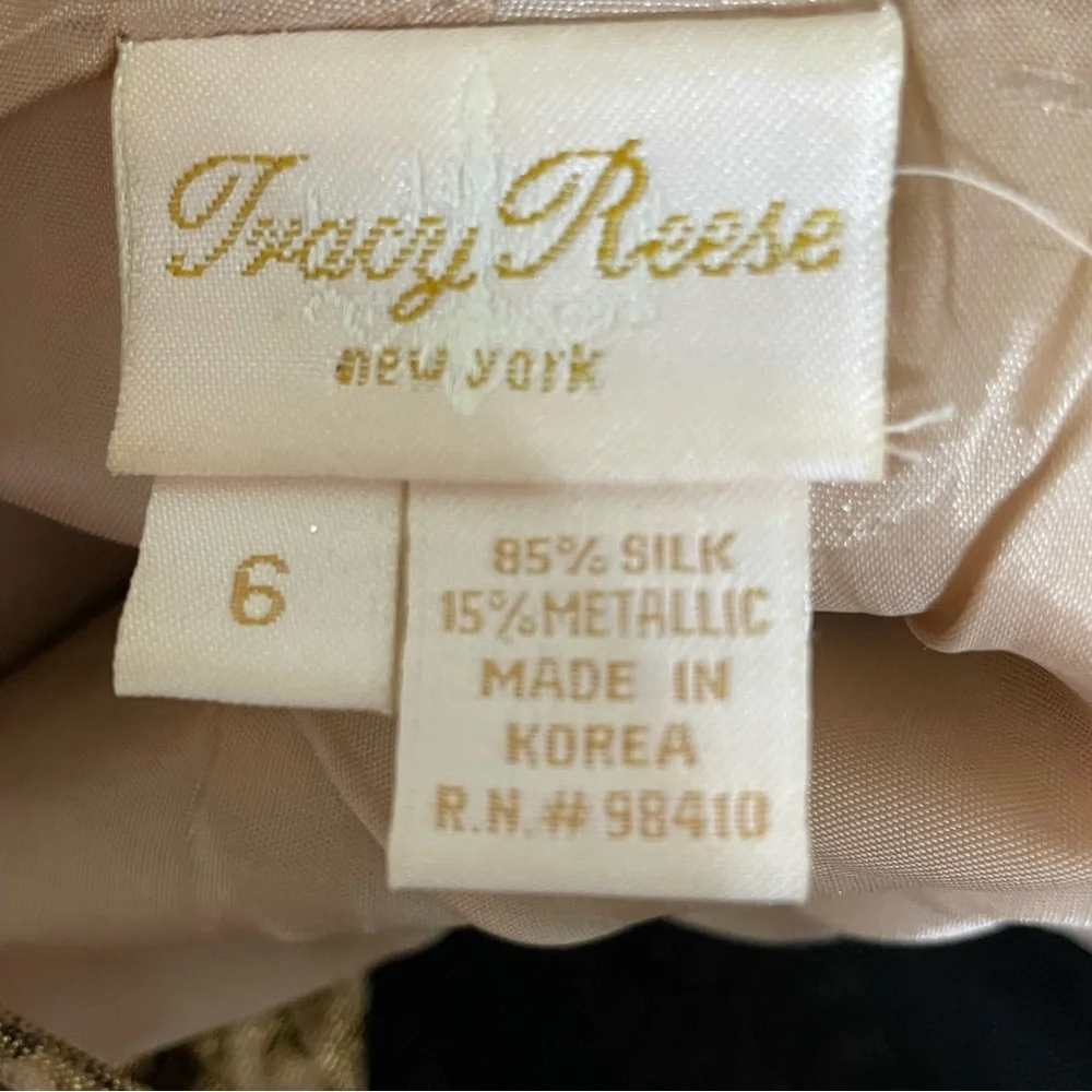 Tracy Reese Silk Metallic Dress Women’s 6 Sleeveless Scoop Neck Sheath Glam - Picture 9 of 10